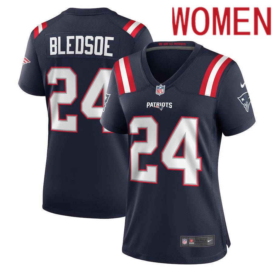 Women New England Patriots #24 Joshuah Bledsoe Nike Navy Game Player NFL Jersey